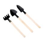 Kit De Jardinage Mini 3 Outils Avec Manche En Bois Antidérapant