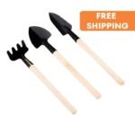 Kit De Jardinage Mini 3 Outils Avec Manche En Bois Antidérapant