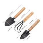 Kit De Jardinage Mini 3 Outils Avec Manche En Bois Antidérapant