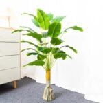 Feuilles de palmier artificielles réalistes avec tiges pliables – Décoration imperméable.