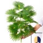 Feuilles de palmier artificielles réalistes avec tiges pliables – Décoration imperméable.