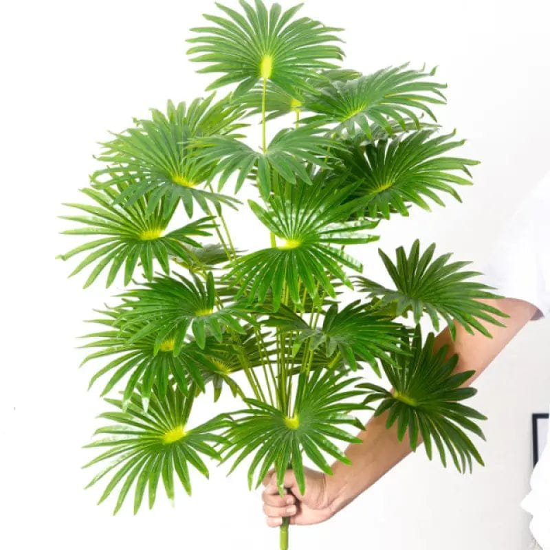 Feuilles De Palmier Artificielles Réalistes Avec Tiges Pliables – Décoration Imperméable.