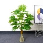 Feuilles de palmier artificielles réalistes avec tiges pliables – Décoration imperméable.
