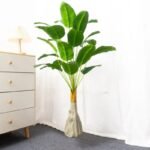 Feuilles de palmier artificielles réalistes avec tiges pliables – Décoration imperméable.