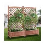 plateau de jardin sureleve avec treillis pour vos plantes grimpantes raised garden bed 309 1