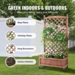 plateau de jardin sureleve avec treillis pour vos plantes grimpantes raised garden bed 718 1