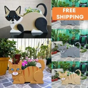 Pot De Fleurs En Forme De Chat Pour Jardin Extérieur Durable