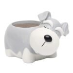 pot de fleurs en resine avec design chien cartoon pour succulentes schnauzer succulent 323 1