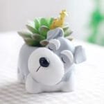 Pot De Fleurs En Résine Avec Design De Chien Cartoon Pour Succulentes