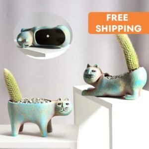 pot de fleurs mignon avec design chat en ceramique flower pot 905 1
