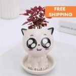 pot de jardin bebe chat en ceramique pour petites plantes planting pots 206 1