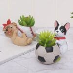 Pot De Plante En Résine Chien Pour Décor Intérieur Ou Extérieur