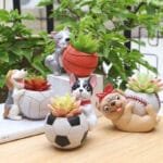 Pot De Plante En Résine Chien Pour Décor Intérieur Ou Extérieur