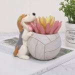 Pot De Plante En Résine Chien Pour Décor Intérieur Ou Extérieur