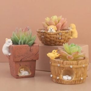 pots a fleurs amusants en resine pour animaux 3d planting 312 1