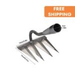 rate de desherbage en metal robuste pour le jardinage facile 4 tooth weeding hoe rake 672 1