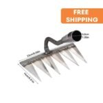 rate de desherbage en metal robuste pour le jardinage facile 6 tooth weeding hoe rake 568 1