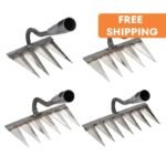 rate de desherbage en metal robuste pour le jardinage facile weeding hoe rake farm tool 428 1