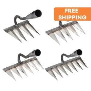 rate de desherbage en metal robuste pour le jardinage facile weeding hoe rake farm tool 428 1