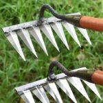 rate de desherbage en metal robuste pour le jardinage facile weeding hoe rake farm tool 955 1