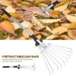 rateau a feuilles extensible en acier inoxydable pour le jardin garden rake tool 105 1