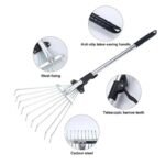 rateau a feuilles extensible en acier inoxydable pour le jardin garden rake tool 509 1