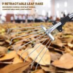 rateau a feuilles extensible en acier inoxydable pour le jardin garden rake tool 754 1