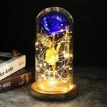 rose artificielle sous dome avec lumieres elegantes artificial flowers 117 1