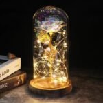 rose artificielle sous dome avec lumieres elegantes artificial flowers 154 1
