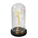 rose artificielle sous dome avec lumieres elegantes black base bright artificial flowers 956 1