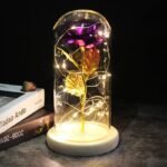 rose artificielle sous dome avec lumieres elegantes purple artificial flowers 482 1