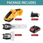 secateur electrique 24v avec lame de buisson et a gazon orange 1 battery 243 1