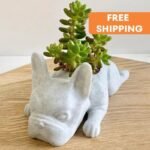 statue bulldog puppy pot de fleurs charmant et original home decor 666 1