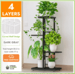 support de fleurs en fer elegance et durabilite pour votre espace 4layers dark grey 407 1