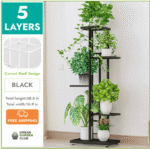 support de fleurs en fer elegance et durabilite pour votre espace 5layers dark grey 164 1