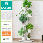 support de fleurs en fer elegance et durabilite pour votre espace 5layers white 531 1