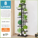 support de fleurs en fer elegance et durabilite pour votre espace 8layers dark grey 561 1