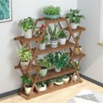 Support De Plantes En Bois à Plusieurs Niveaux Pour Intérieur Et Extérieur - Bois