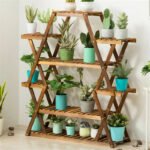 Support De Plantes En Bois à Plusieurs Niveaux Pour Intérieur Et Extérieur - Bois