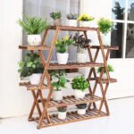 Support De Plantes En Bois à Plusieurs Niveaux Pour Intérieur Et Extérieur - Bois