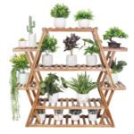 Support De Plantes En Bois à Plusieurs Niveaux Pour Intérieur Et Extérieur - Bois