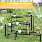 Support De Plantes Extérieur à 3 Niveaux Pour Un Jardin Luxuriant - Noir