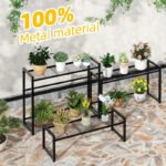 Support De Plantes Extérieur à 3 Niveaux Pour Un Jardin Luxuriant - Noir