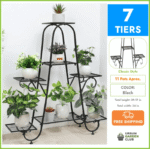 supportez vos plantes avec un elegant support en metal durable black 355 1