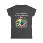 t shirt cactus femme en coton avec epaules renforcees dark heather s t shirt 377 1
