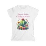 T-shirt Cactus Femme En Coton Avec épaules Renforcées