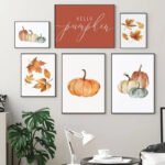 Toile Décorative D’automne Avec Citation Sur Les Citrouilles