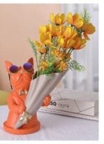 Vase à Fleurs Avec Sculpture De Bulldog Français élégant