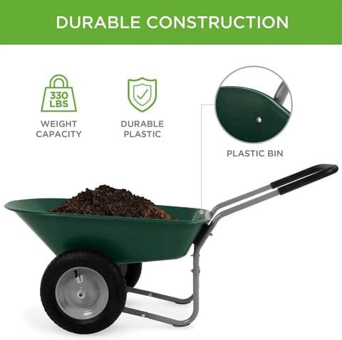Chariot De Jardin : Transportez Facilement Vos Matériaux Avec Ce Chariot 3 char de jardin à double roue