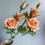 bouquet de roses artificielles elegantes et intemporelles orange rose 803 Bouquet De Roses Artificielles élégantes Et Intemporelles - Orange